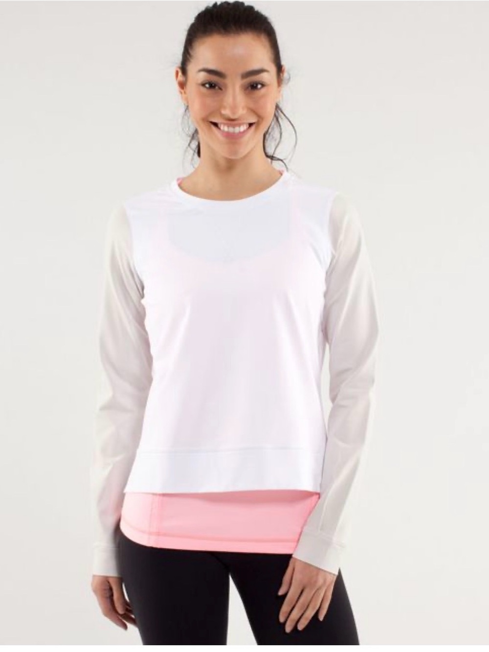 lululemon Run Warm Up Crew Off White and Cream Long-Sleeve Top EUC Size 8